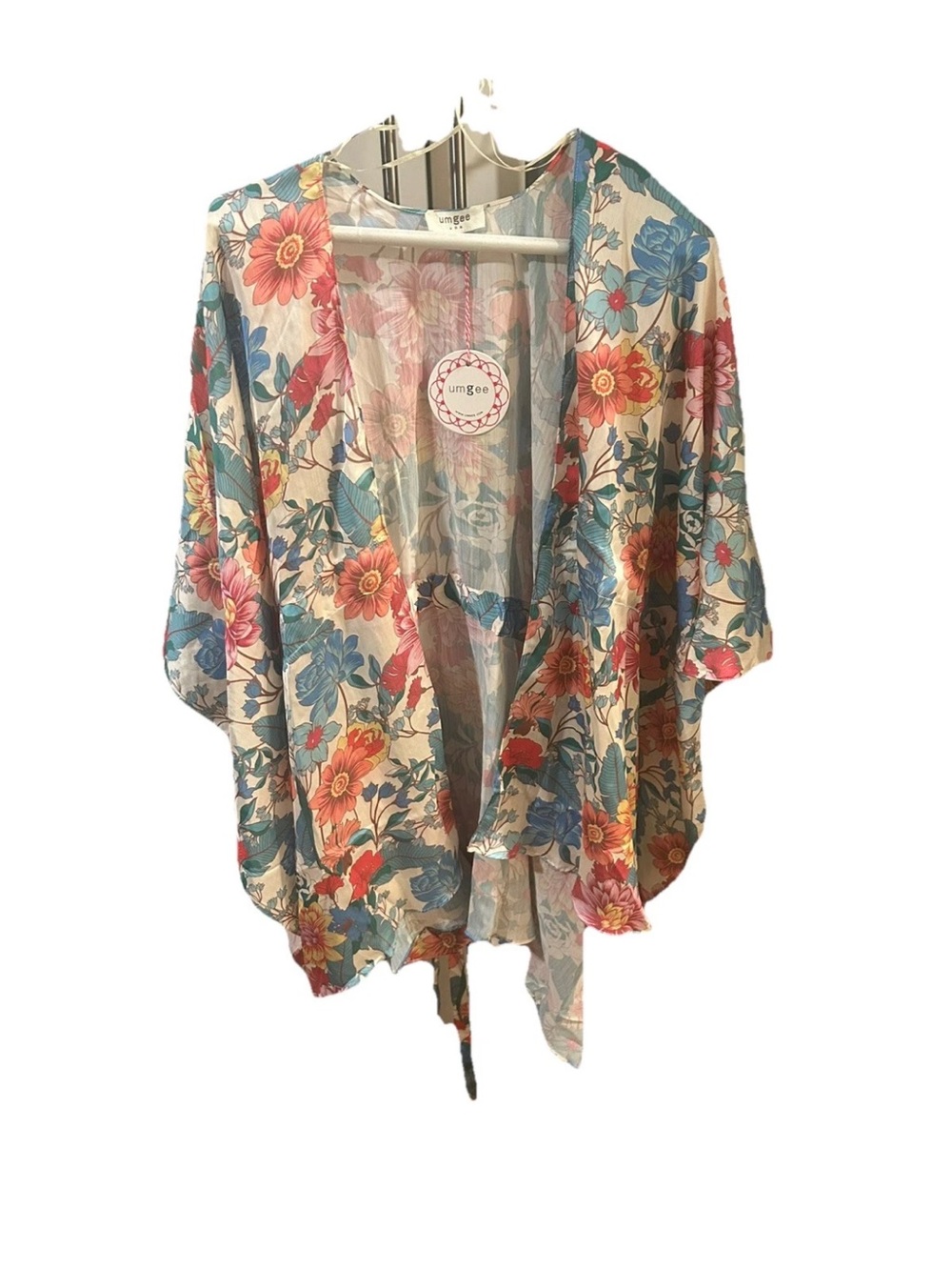 Umgee Bright Floral Kimono Oversized small NWT Women'